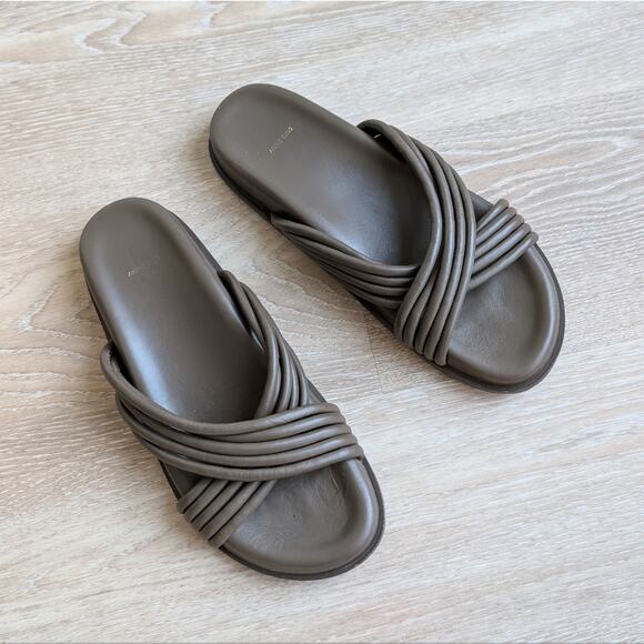Anine Bing Ipanema Brown Leather Slides/Sandals, size 41 - Picture 3 of 10